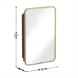 Recessed Bathroom Medicine Cabinet with Beveled Mirror in Gold - 16x24