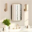 Recessed Bathroom Medicine Cabinet with Beveled Mirror in Gold - 16x24