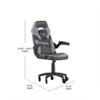 Office Gaming Chair with Skater Wheels & Flip Up Arms - Gray LeatherSoft