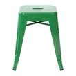 18 Inch Table Height Indoor Stackable Metal Dining Stool in Green-Set of 4