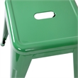 18 Inch Table Height Indoor Stackable Metal Dining Stool in Green-Set of 4