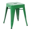 18 Inch Table Height Indoor Stackable Metal Dining Stool in Green-Set of 4