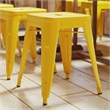 18 Inch Table Height Indoor Stackable Metal Dining Stool in Yellow-Set of 4