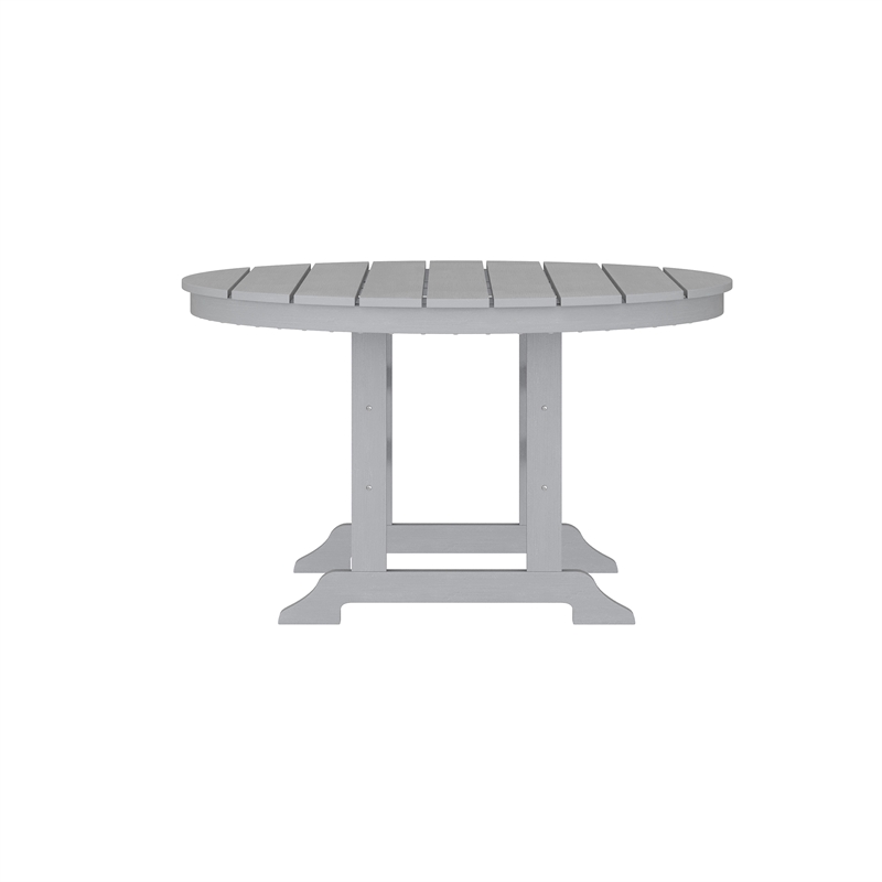Commercial All Weather Adirondack Table and 4 Chairs with Cupholders in Gray
