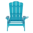 All-Weather Commercial Adjustable Lounge Chair with Fold Out Cupholder - Blue