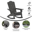 Commercial All-Weather Rocking Adirondack Chair with Swiveling Cupholder - Gray