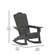 Commercial All-Weather Rocking Adirondack Chair with Swiveling Cupholder - Gray