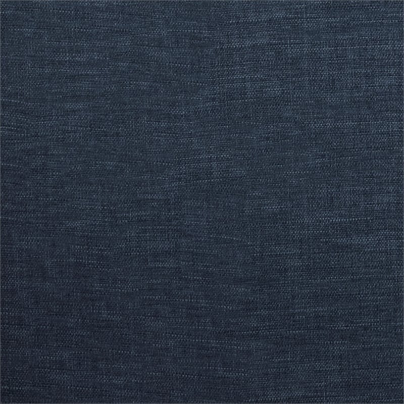 Split Back Futon Sofa with Curved Arms and Solid Wood Legs- Navy Faux Linen