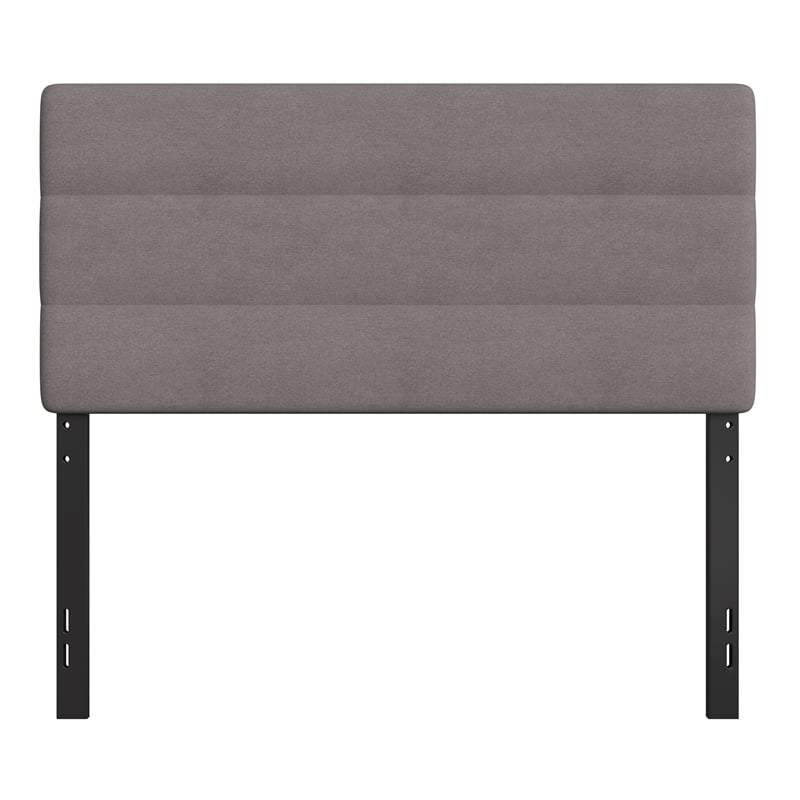 Universal Fit Tufted Upholstered Full Headboard in Gray Fabric