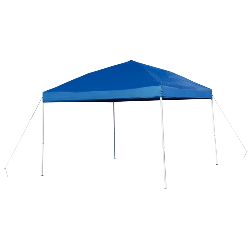 10' x 10' Blue Pop Up Canopy with Carry Bag and Folding Table with Benches Set