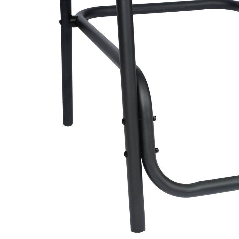 Commercial Indoor-Outdoor Rattan Restaurant Barstool Gray/Black-Set of 2