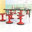 Kids Adjustable Height Active Learning Stool for Classroom and Home in Red