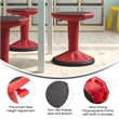 Kids Adjustable Height Active Learning Stool for Classroom and Home in Red