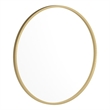 Wall Mount 24 Inch Shatterproof Round Accent Wall Mirror with Gold Metal Frame