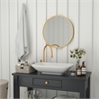 Wall Mount 24 Inch Shatterproof Round Accent Wall Mirror with Gold Metal Frame