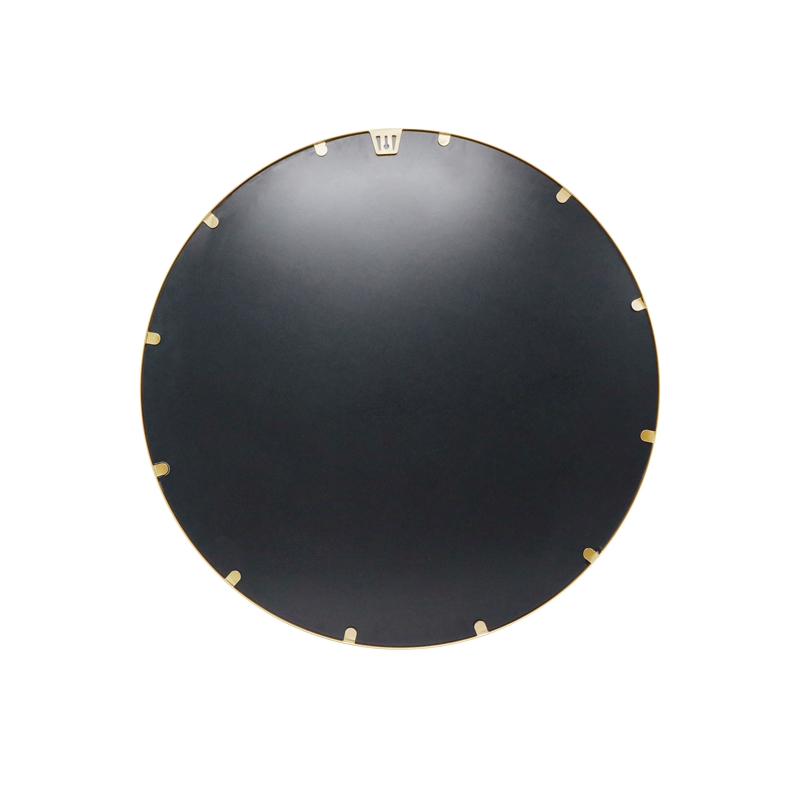 Wall Mount 24 Inch Shatterproof Round Accent Wall Mirror with Gold Metal Frame
