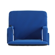 Foldable Reclining Stadium Chair with Backpack Straps and Heated Seat - Blue