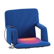 Foldable Reclining Stadium Chair with Backpack Straps and Heated Seat - Blue