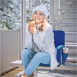 Foldable Reclining Stadium Chair with Backpack Straps and Heated Seat - Blue