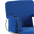 Foldable Reclining Stadium Chair with Backpack Straps and Heated Seat - Blue