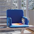 Foldable Reclining Stadium Chair with Backpack Straps and Heated Seat - Blue