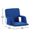 Foldable Reclining Stadium Chair with Backpack Straps and Heated Seat - Blue