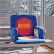 Foldable Reclining Stadium Chair with Backpack Straps-Heated Back and Seat-Blue