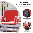 Foldable Reclining Stadium Chair with Backpack Straps-Heated Back and Seat-Red