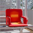 Foldable Reclining Stadium Chair with Backpack Straps-Heated Back and Seat-Red
