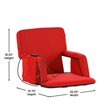 Foldable Reclining Stadium Chair with Backpack Straps-Heated Back and Seat-Red