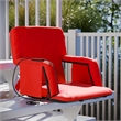 Foldable Reclining Stadium Chair with Backpack Straps and Heated Seat - Red