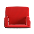 Foldable Reclining Stadium Chair with Backpack Straps and Heated Seat - Red