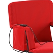 Foldable Reclining Stadium Chair with Backpack Straps and Heated Seat - Red
