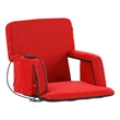 Foldable Reclining Stadium Chair with Backpack Straps and Heated Seat - Red