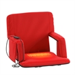Foldable Reclining Stadium Chair with Backpack Straps and Heated Seat - Red