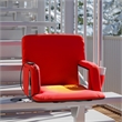 Foldable Reclining Stadium Chair with Backpack Straps and Heated Seat - Red