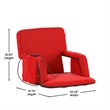 Foldable Reclining Stadium Chair with Backpack Straps and Heated Seat - Red
