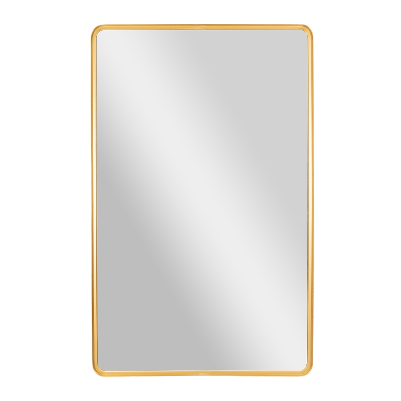 Large Rectangular Accent Mirror with 2 Inch Deep Iron Frame in Gold - 48