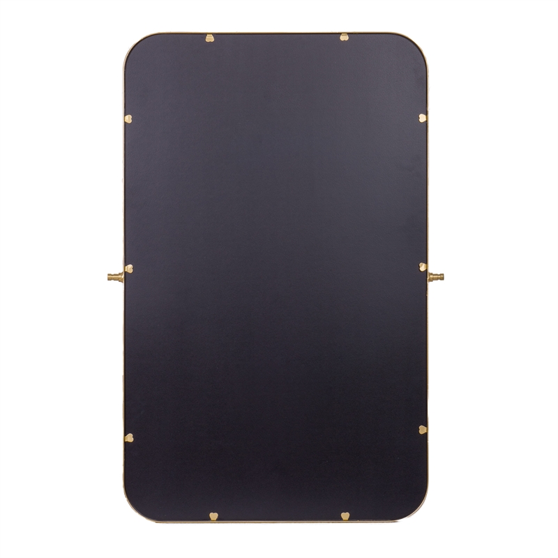 Metal Pivot Wall Mirror with Tilt Feature Slim Style Frame in Gold - 35