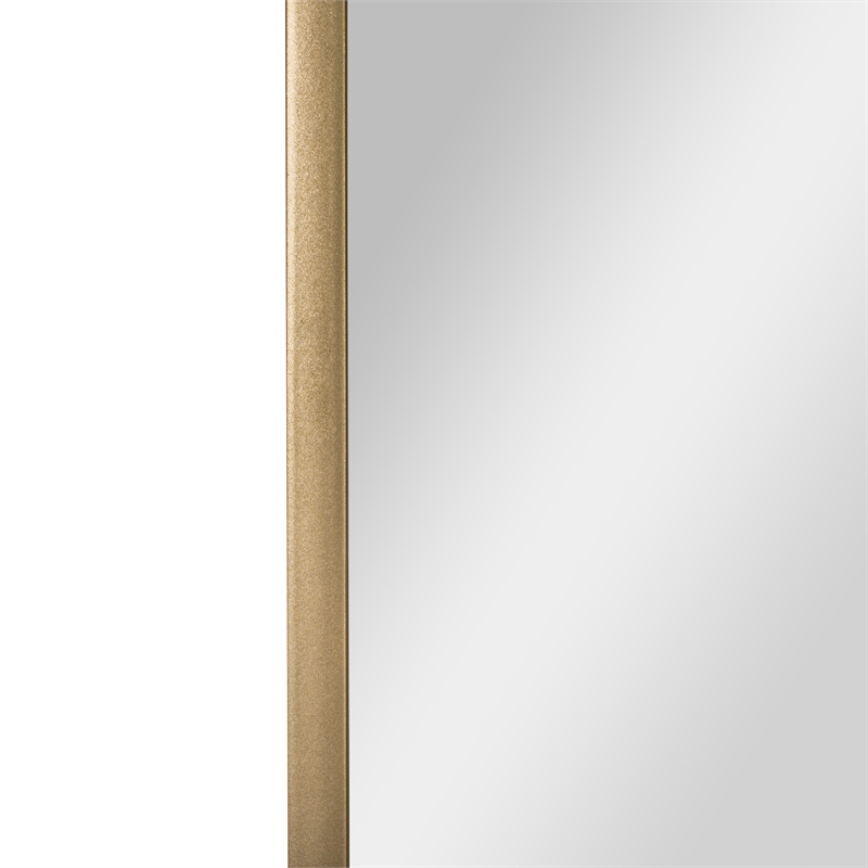 Metal Pivot Wall Mirror with Tilt Feature Slim Style Frame in Gold - 35