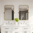 Metal Pivot Wall Mirror with Tilt Feature Slim Style Frame in Gold - 35