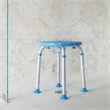 Adjustable Bath & Shower Stool with Non-Slip Feet Tool-Free Assembly in Blue