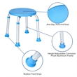 Adjustable Bath & Shower Stool with Non-Slip Feet Tool-Free Assembly in Blue