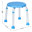 Adjustable Bath & Shower Stool with Non-Slip Feet Tool-Free Assembly in Blue