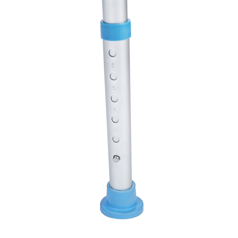 Padded Shower Stool w/ Adjustable Height Non-Slip Feet and Seat Pad in Wht/Blue