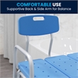 Adjustable Bath & Shower Medical Transfer Bench with Back and Side Arm in Blue