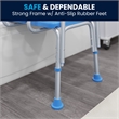 Adjustable Bath & Shower Medical Transfer Bench with Back and Side Arm in Blue