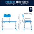 Adjustable Bath & Shower Medical Transfer Bench with Back and Side Arm in Blue