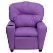 Flash Furniture Vinyl Upholstered Kids Recliner w/ Cup Holder in Lavender Purple