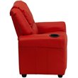 Flash Furniture Vinyl Recliner with Cup Holder and Headrest in Red